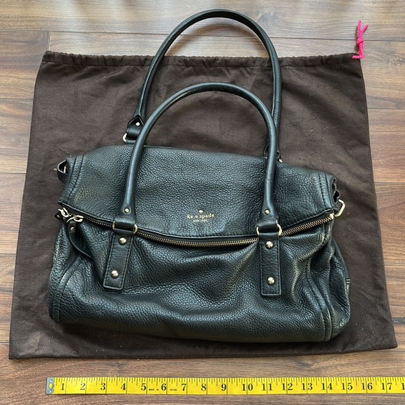 Kate Spade black leather shoulder tote bag - Picture 6 of 7